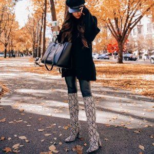 SOLD! NEW Zara Snake-Print leather High Heel Boots